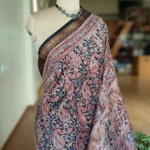 Pedana Silk-Cotton Kalamkari saree – (PSKS1026)