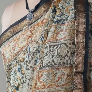 Pedana Silk-Cotton Kalamkari saree – (PSKS1002)