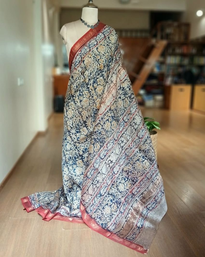 Pedana Silk-Cotton Kalamkari saree – (PSKS1024) - Image 2