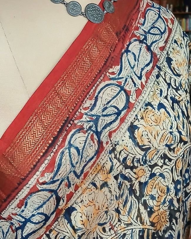 Pedana Silk-Cotton Kalamkari saree – (PSKS1024) - Image 3