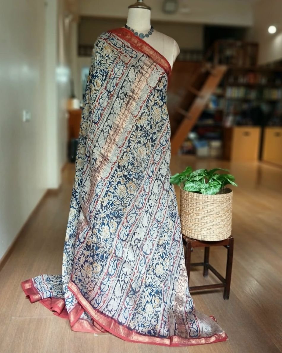 Pedana Silk-Cotton Kalamkari saree – (PSKS1024) - Image 8