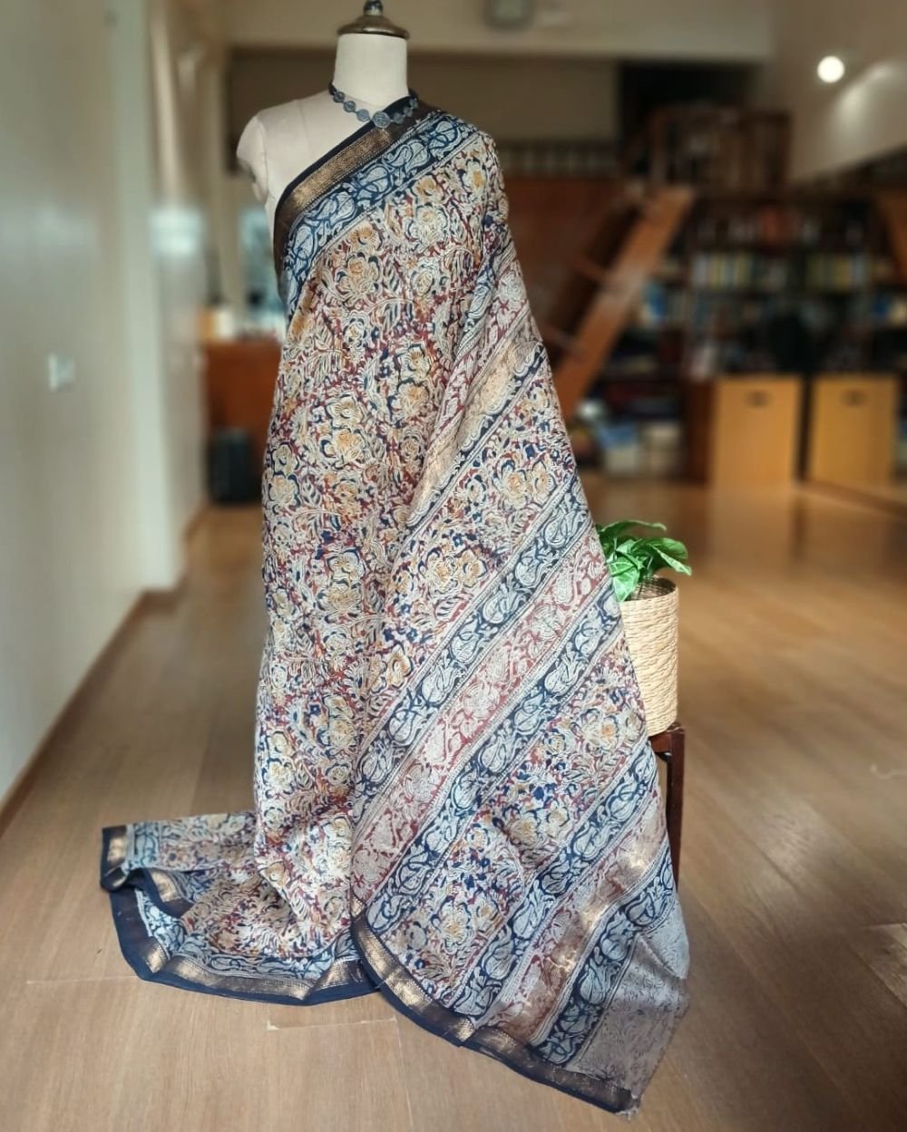 Pedana Silk-Cotton Kalamkari saree – (PSKS1027) - Image 2