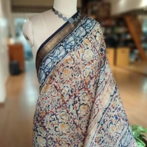 Pedana Silk-Cotton Kalamkari saree – (PSKS1027)