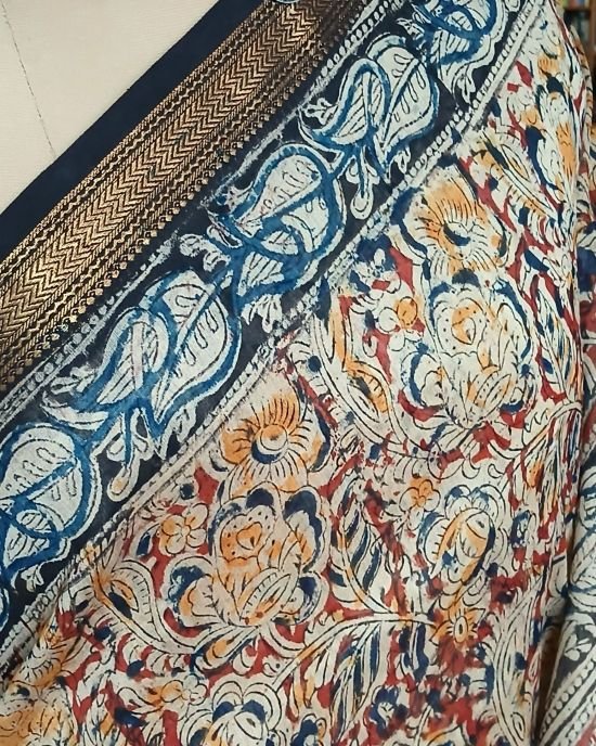 Pedana Silk-Cotton Kalamkari saree – (PSKS1027) - Image 3