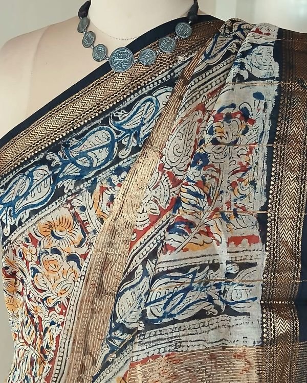 Pedana Silk-Cotton Kalamkari saree – (PSKS1027) - Image 6