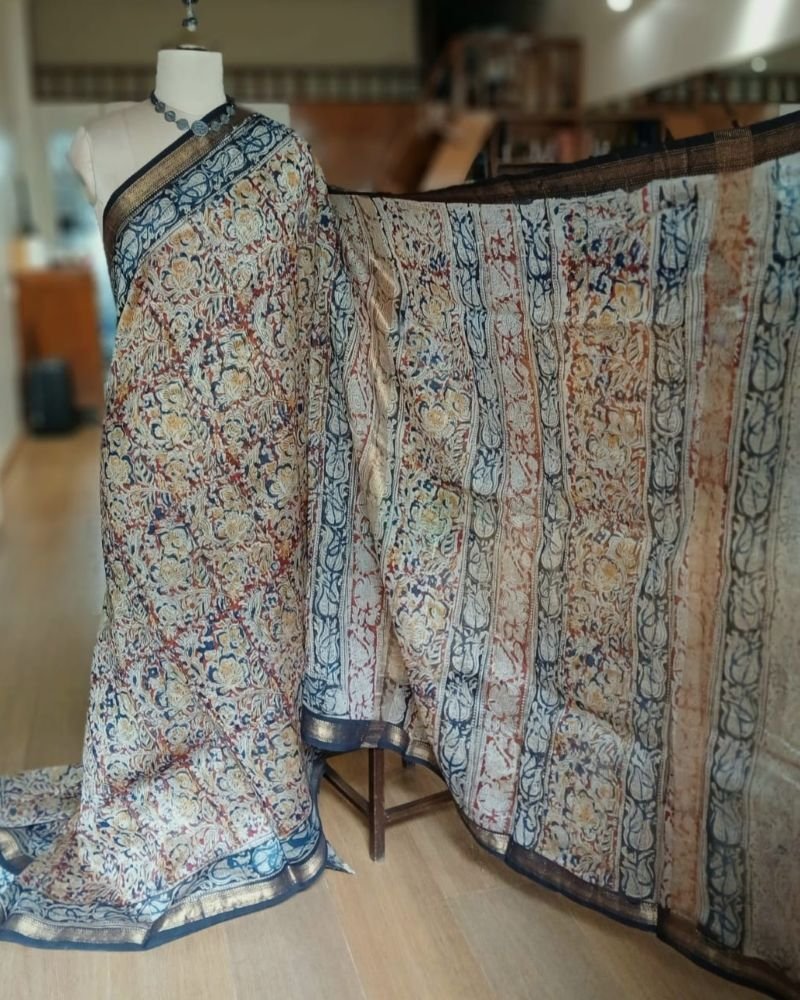 Pedana Silk-Cotton Kalamkari saree – (PSKS1027) - Image 7