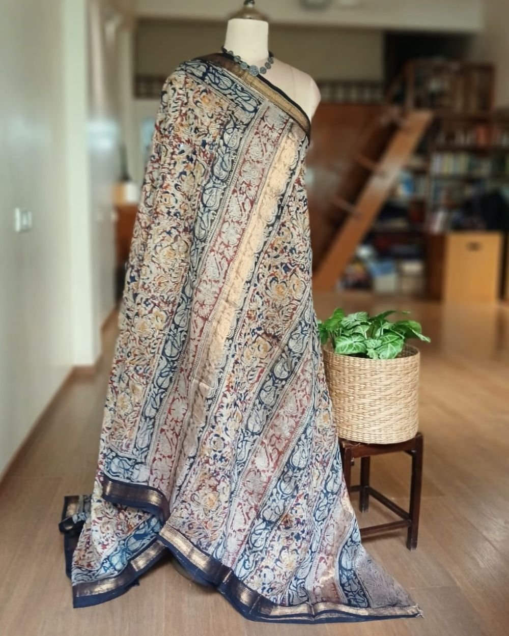 Pedana Silk-Cotton Kalamkari saree – (PSKS1027) - Image 8