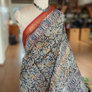 Pedana Silk-Cotton Kalamkari saree – (PSKS1028)