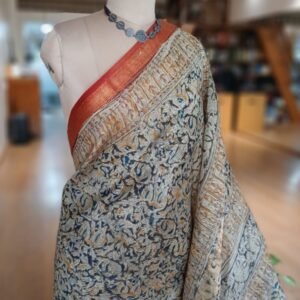 Pedana Silk-Cotton Kalamkari saree – (PSKS1030)