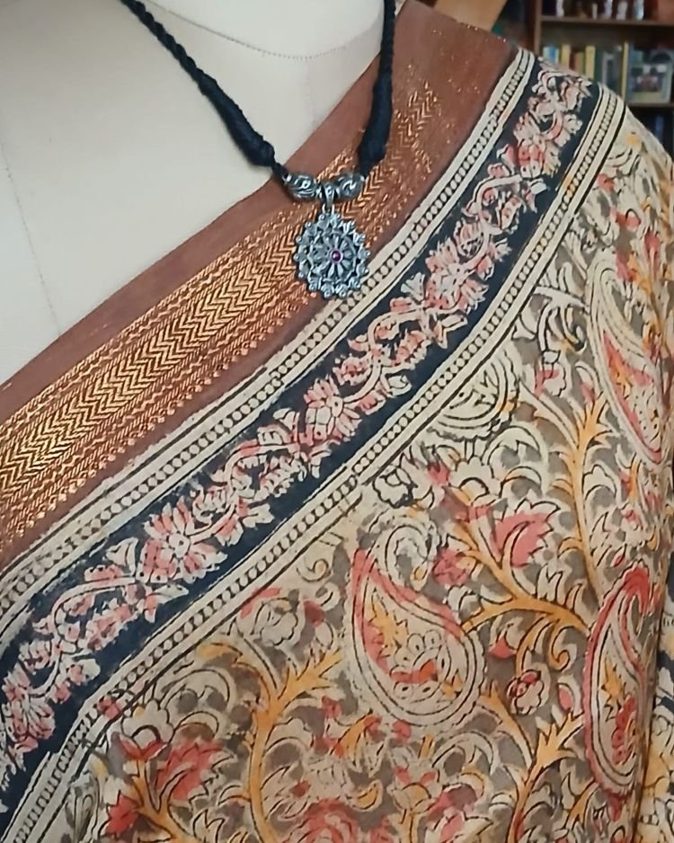 Pedana Silk-Cotton Kalamkari saree – (PSKS1007) - Image 4