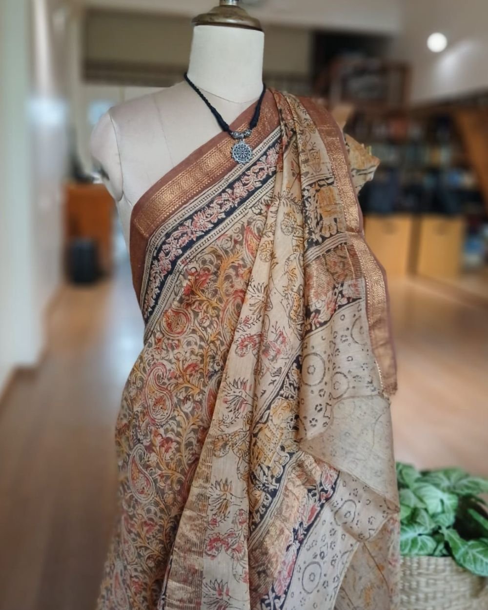 Pedana Silk-Cotton Kalamkari saree – (PSKS1007) - Image 7