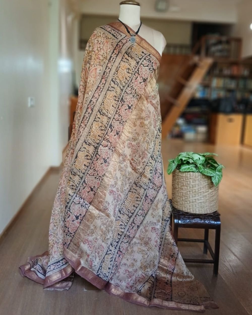 Pedana Silk-Cotton Kalamkari saree – (PSKS1007) - Image 8