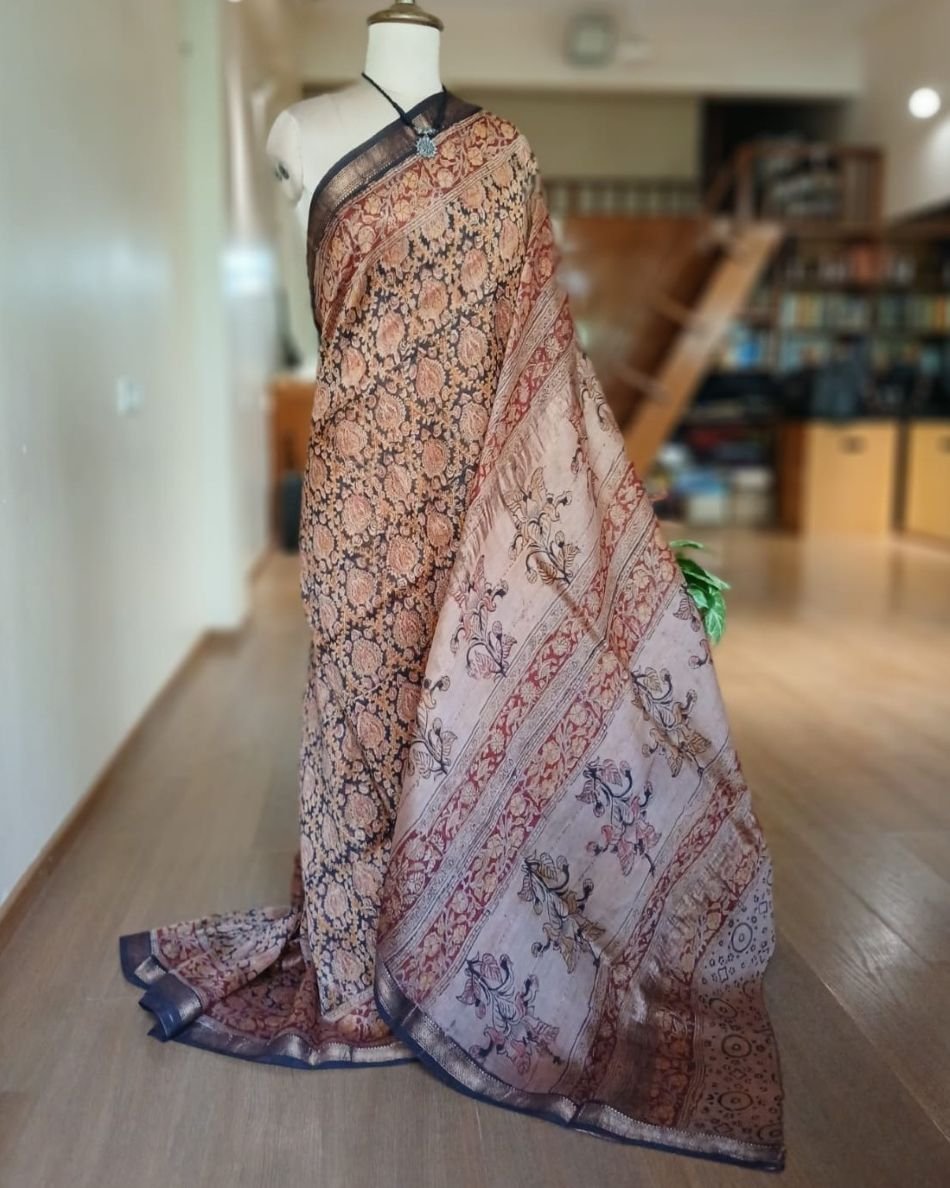 Pedana Silk-Cotton Kalamkari saree – (PSKS1008) - Image 2