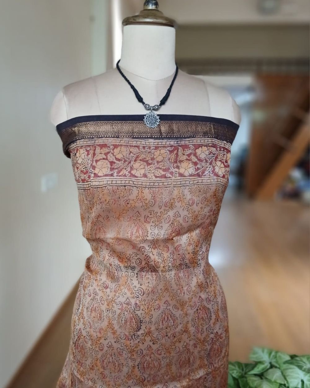 Pedana Silk-Cotton Kalamkari saree – (PSKS1008) - Image 10