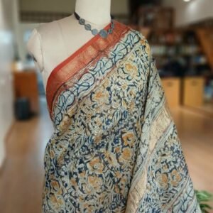 Pedana Silk-Cotton Kalamkari saree – (PSKS1031)