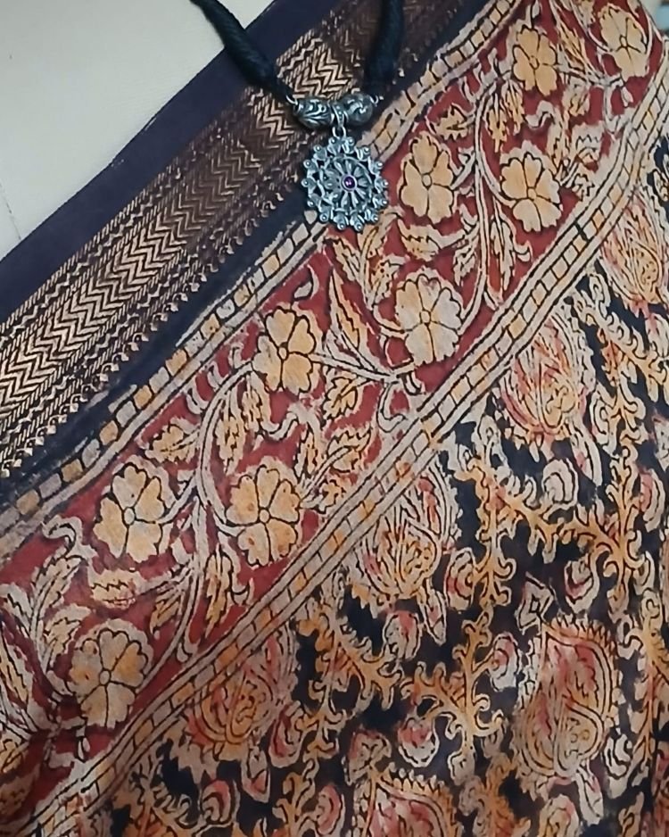 Pedana Silk-Cotton Kalamkari saree – (PSKS1008) - Image 4
