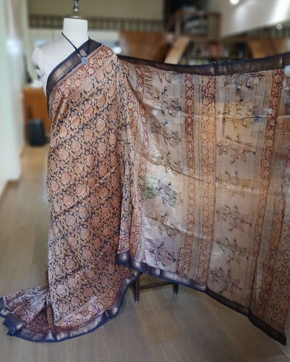 Pedana Silk-Cotton Kalamkari saree – (PSKS1008) - Image 7