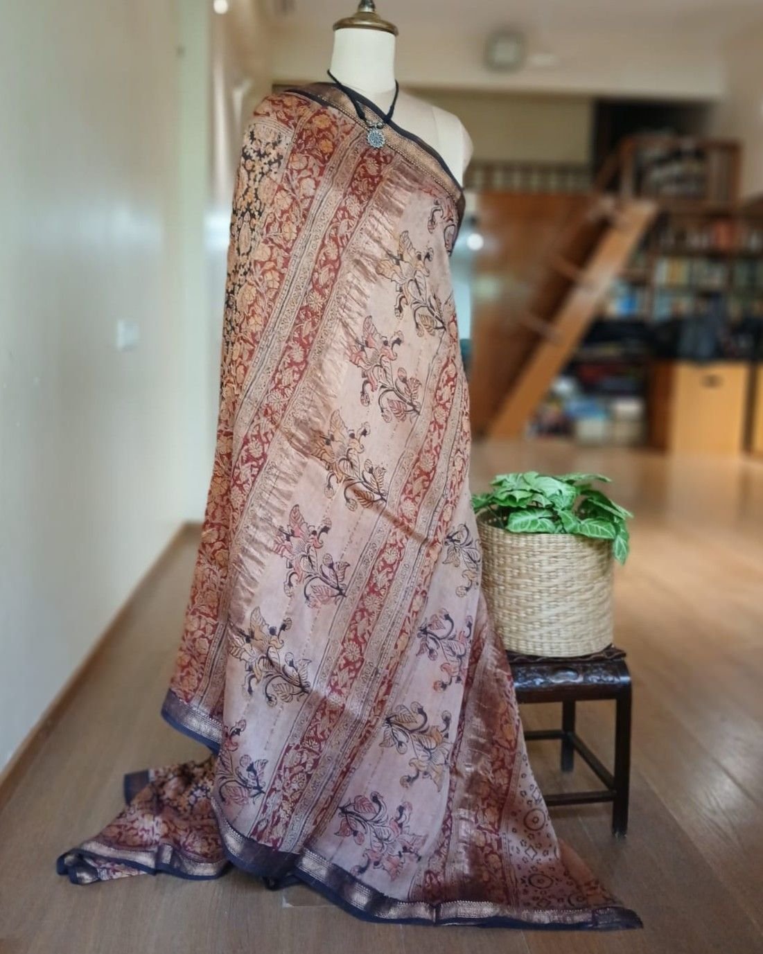 Pedana Silk-Cotton Kalamkari saree – (PSKS1008) - Image 8