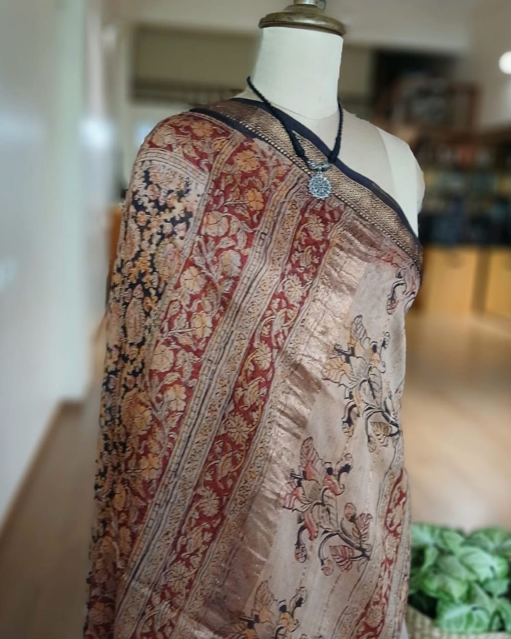 Pedana Silk-Cotton Kalamkari saree – (PSKS1008) - Image 9