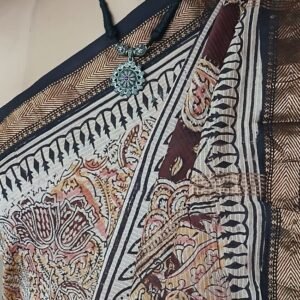 Pedana Silk-Cotton Kalamkari saree – (PSKS1009)