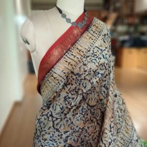Pedana Silk-Cotton Kalamkari saree – (PSKS1014)