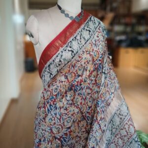 Pedana Silk-Cotton Kalamkari saree – (PSKS1016)
