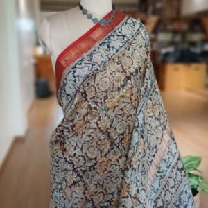 Pedana Silk-Cotton Kalamkari saree – (PSKS1022)