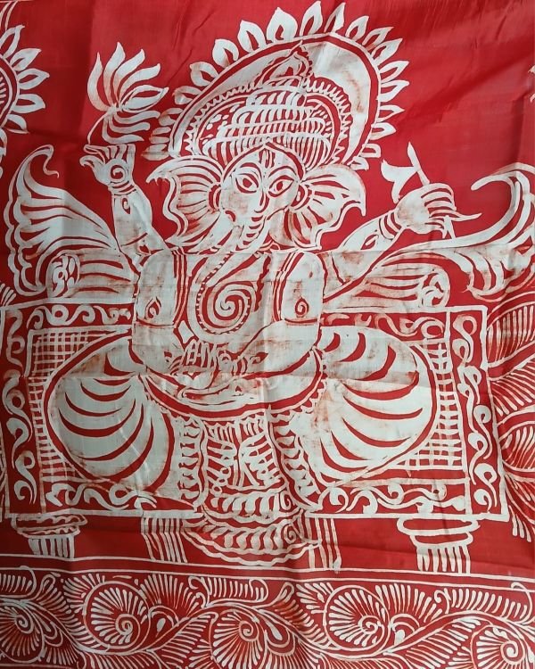 Batik Silk Saree from Murshidabad – (BSSM0052) - Image 5