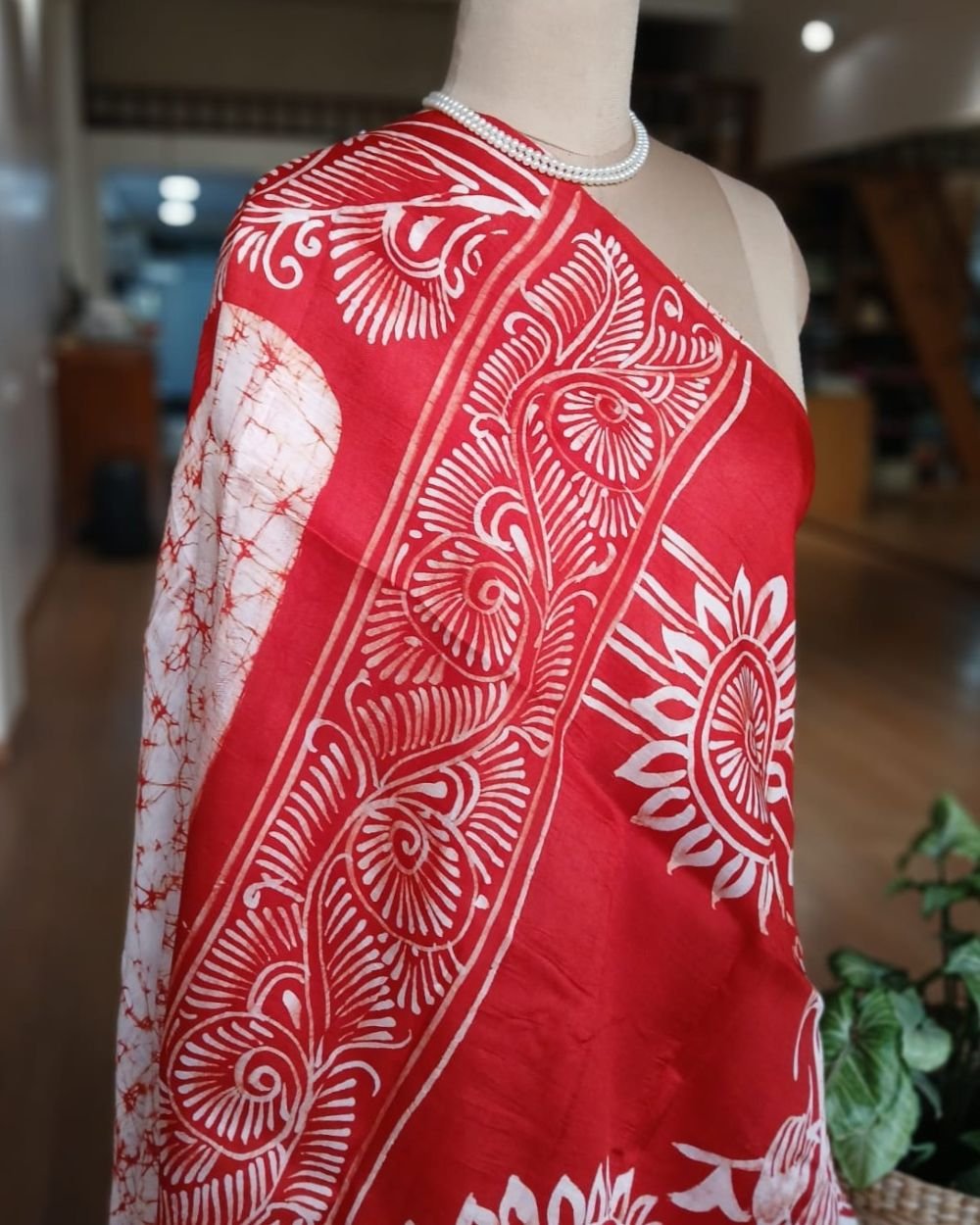Batik Silk Saree from Murshidabad – (BSSM0052) - Image 7