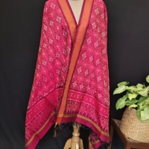 Silk-cotton Ikat Dupatta from Telengana – (SCDT0037)