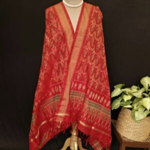 Silk-cotton Ikat Dupatta from Telengana – (SCDT0039)