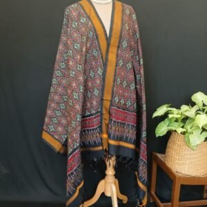 Silk-cotton Ikat Dupatta from Telengana – (SCDT0040)