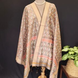 Silk-cotton Ikat Dupatta from Telengana – (SCDT0035)