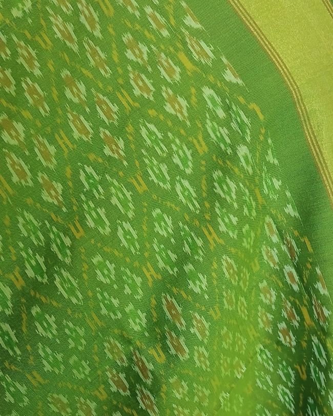 Silk-cotton Ikat Dupatta from Telengana – (SCDT0014) - Image 4
