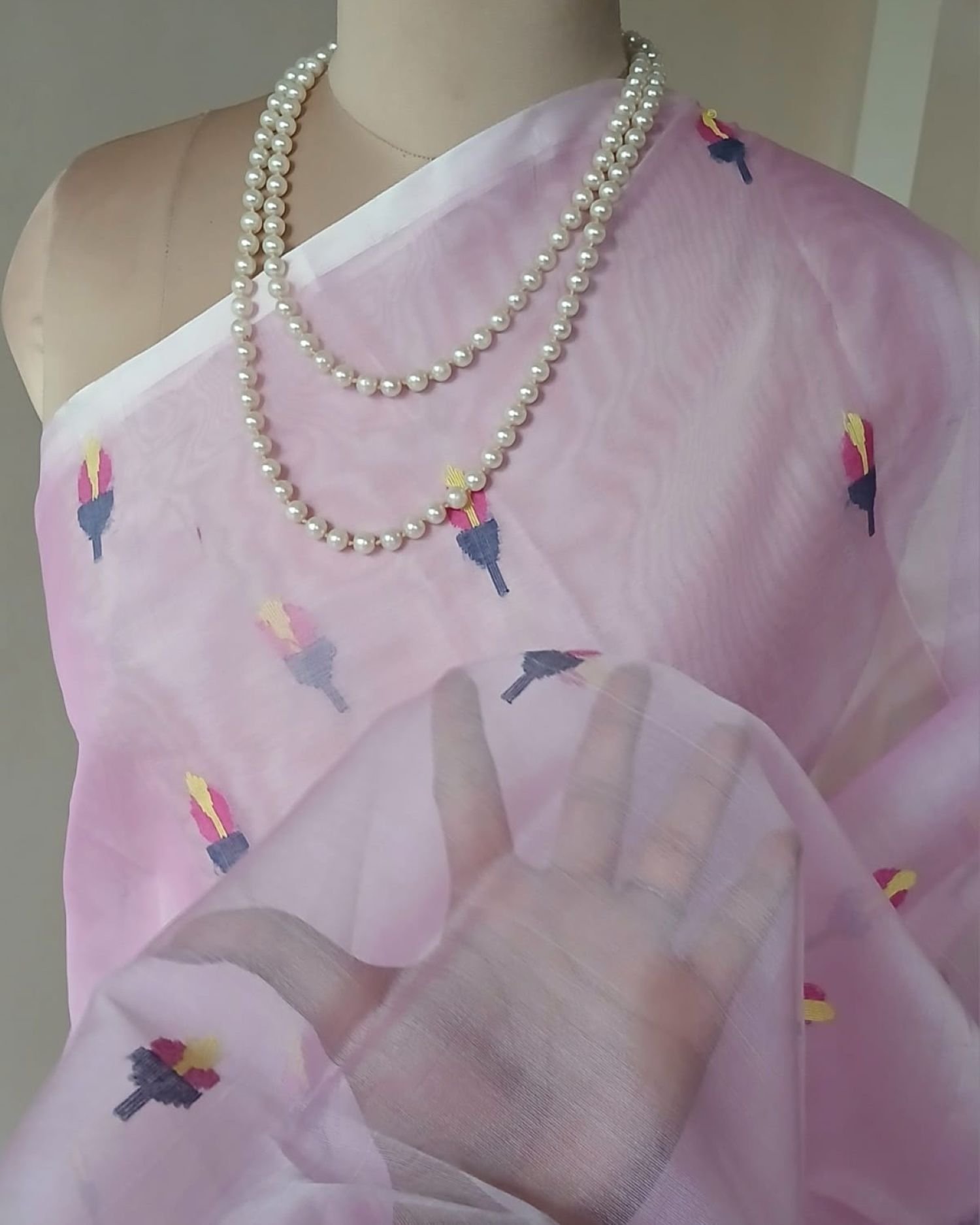 Handweave Jamdani Silk Saree – (SJMS1186) - Image 3