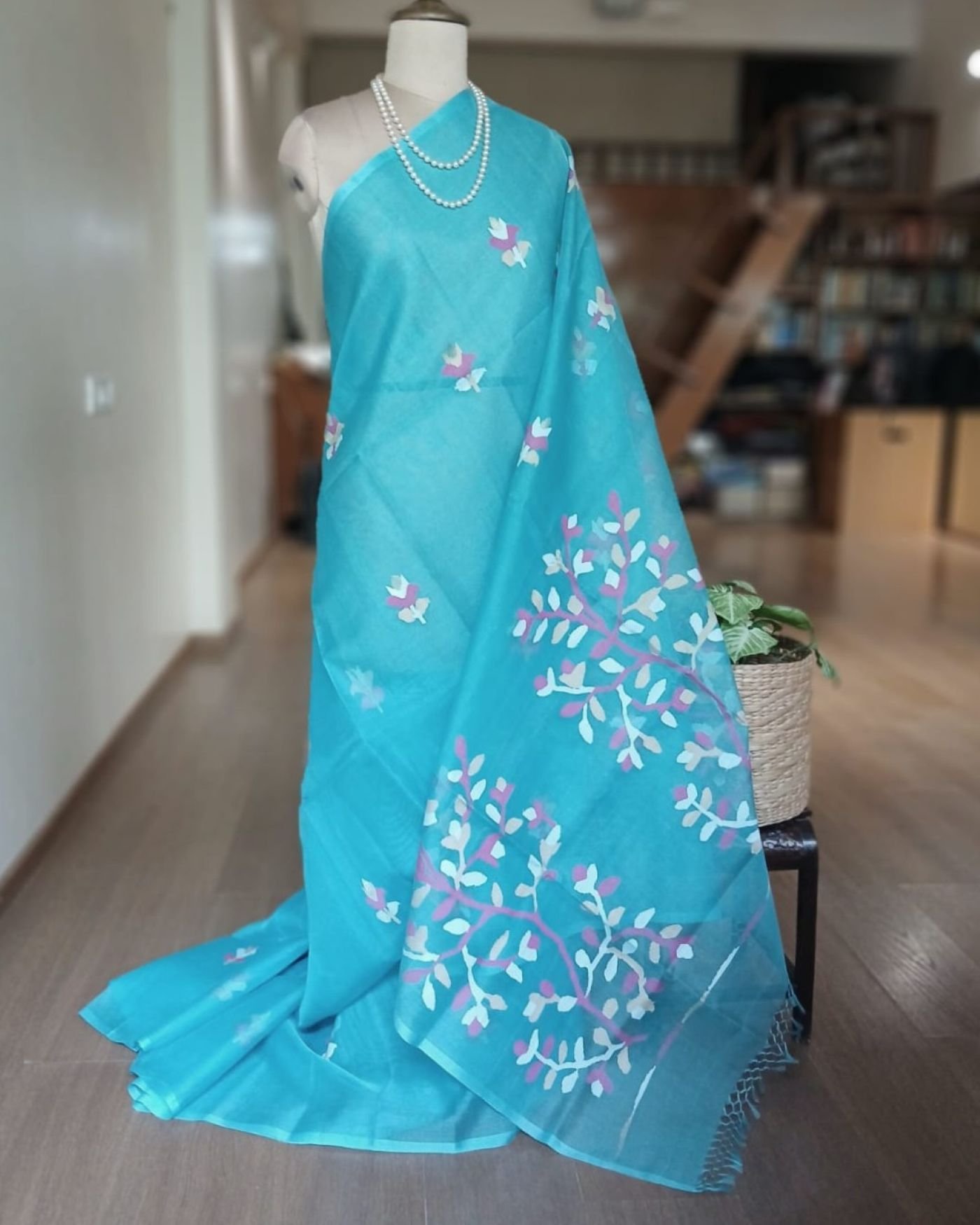 Handweave Jamdani Silk Saree – (SJMS1183)