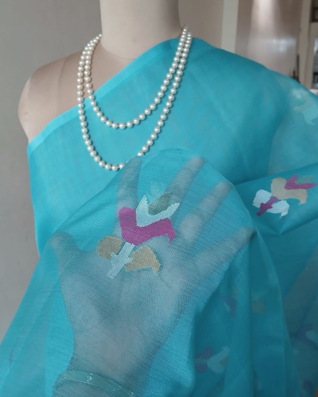 Handweave Jamdani Silk Saree – (SJMS1183) - Image 3