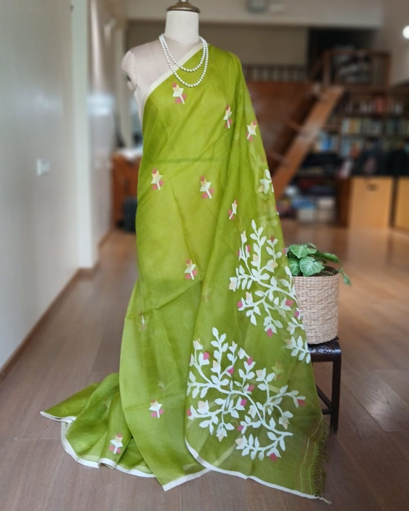 Handweave Jamdani Silk Saree – (SJMS1185)