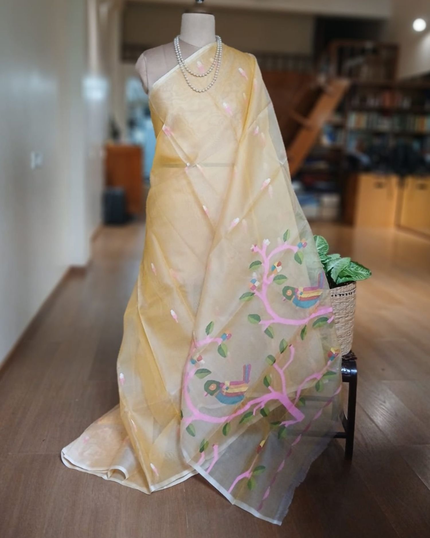 Handweave Jamdani Silk Saree – (SJMS1187)