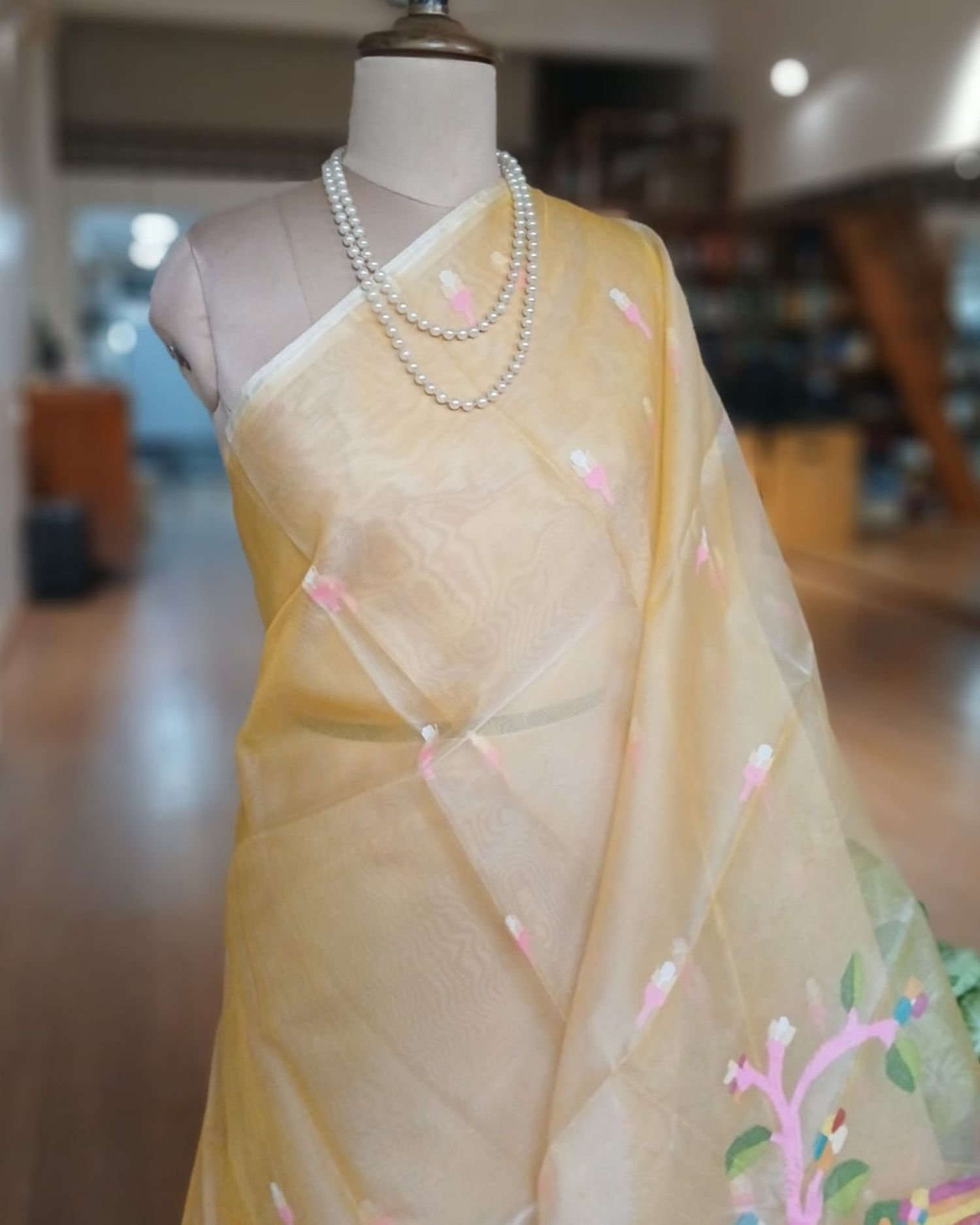Handweave Jamdani Silk Saree – (SJMS1187) - Image 2