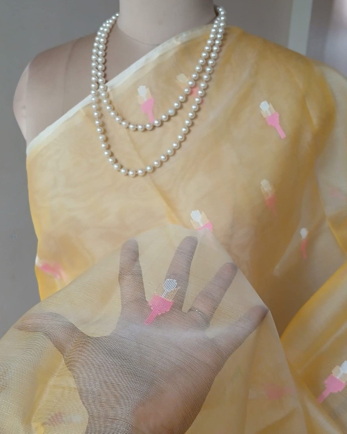 Handweave Jamdani Silk Saree – (SJMS1187) - Image 3