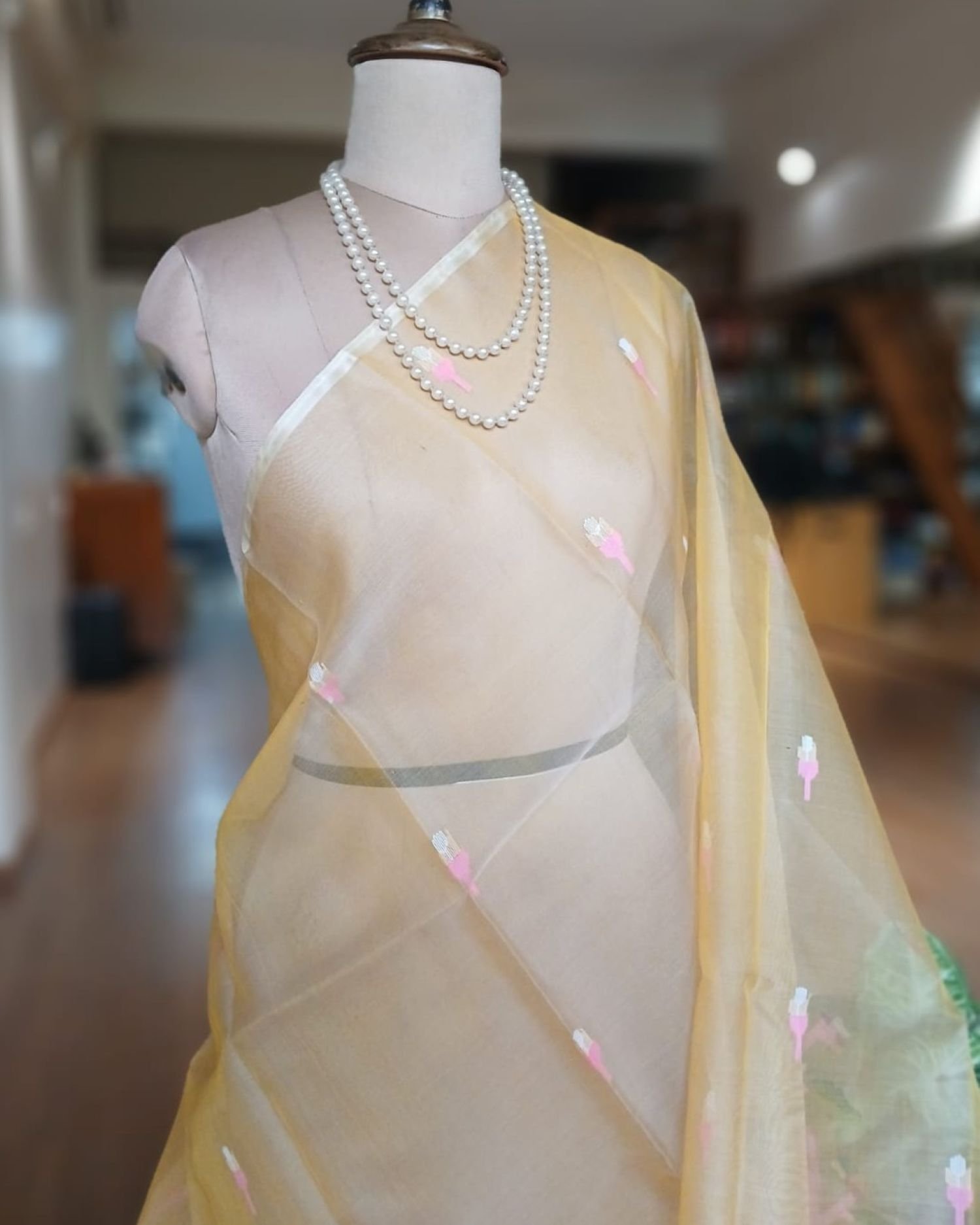 Handweave Jamdani Silk Saree – (SJMS1187) - Image 4