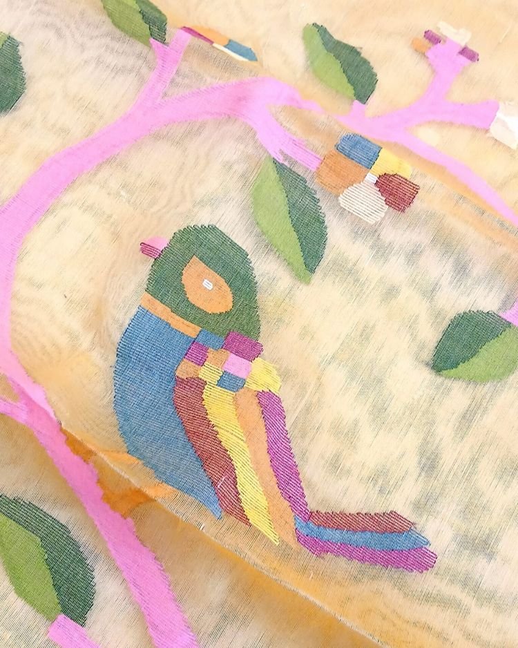 Handweave Jamdani Silk Saree – (SJMS1187) - Image 6