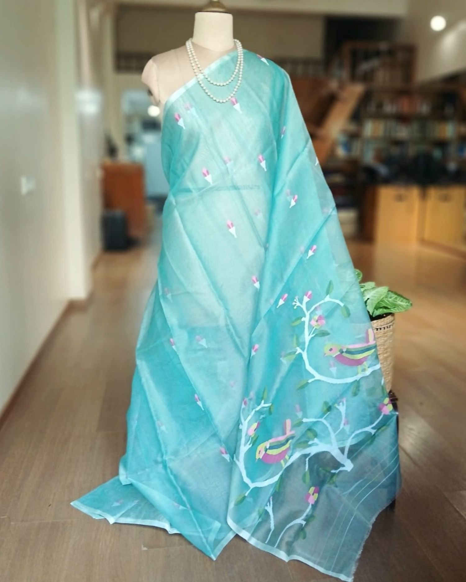 Handweave Jamdani Silk Saree – (SJMS1188)