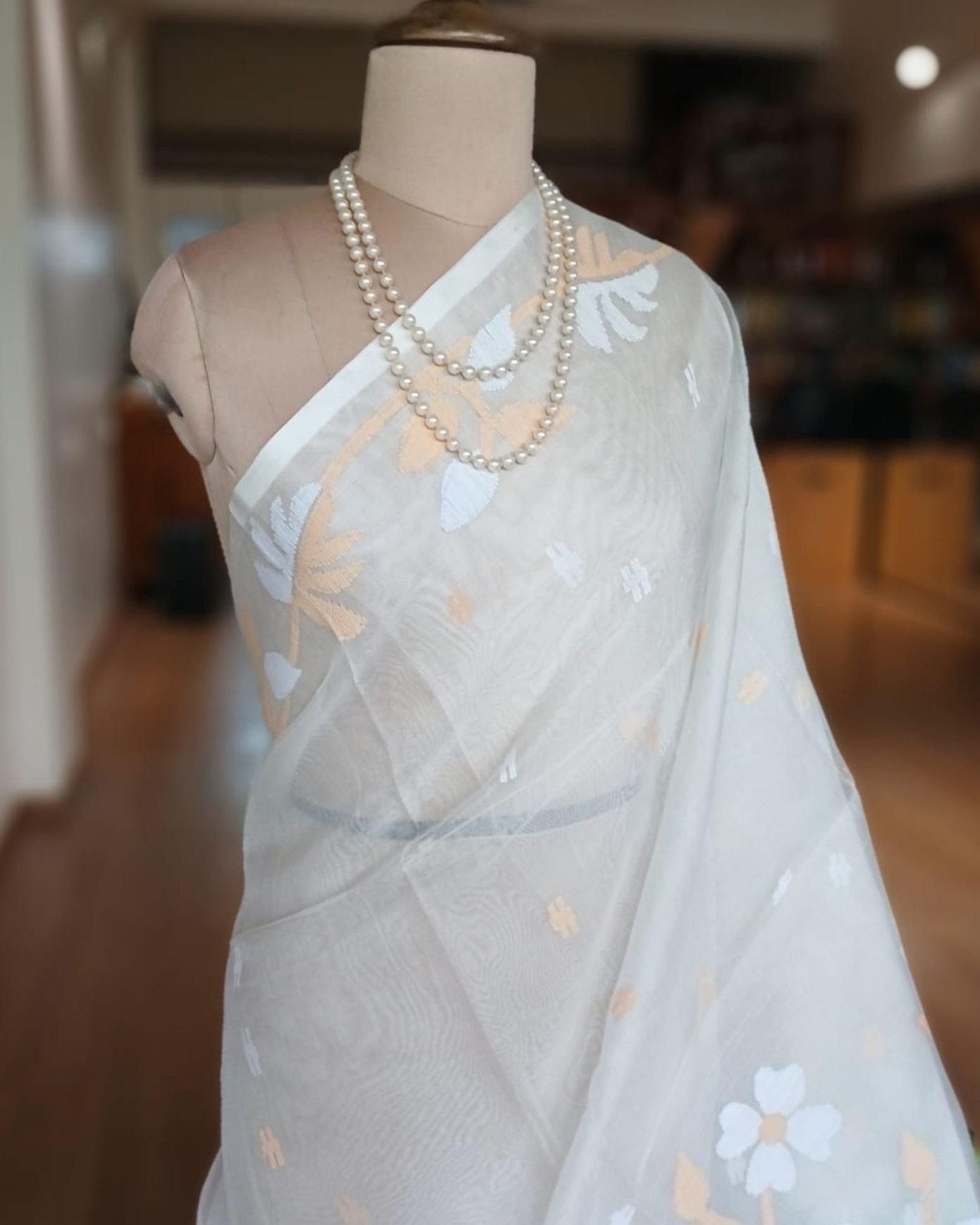 Handweave Jamdani Silk Saree – (SJMS1176) - Image 2