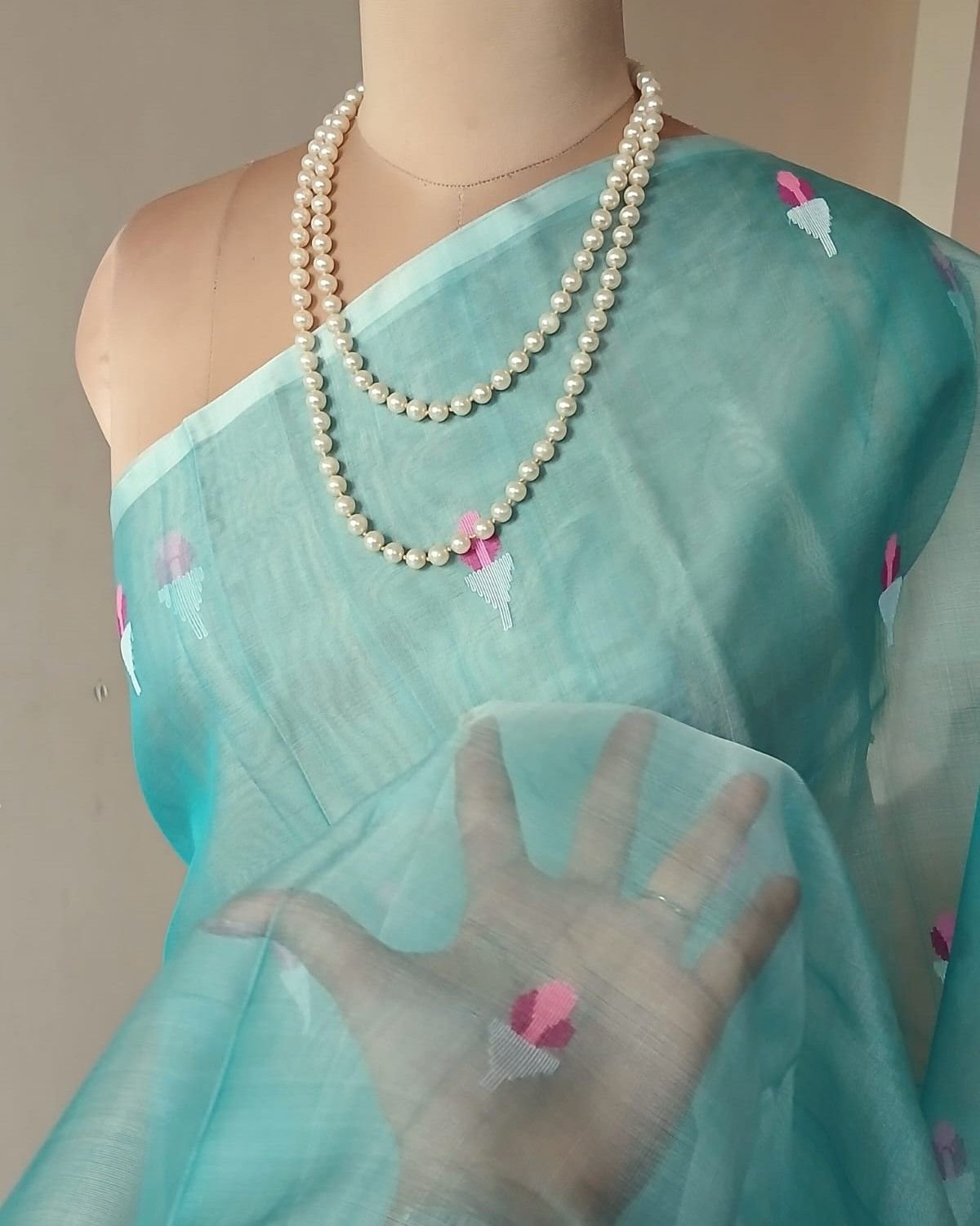 Handweave Jamdani Silk Saree – (SJMS1188) - Image 3