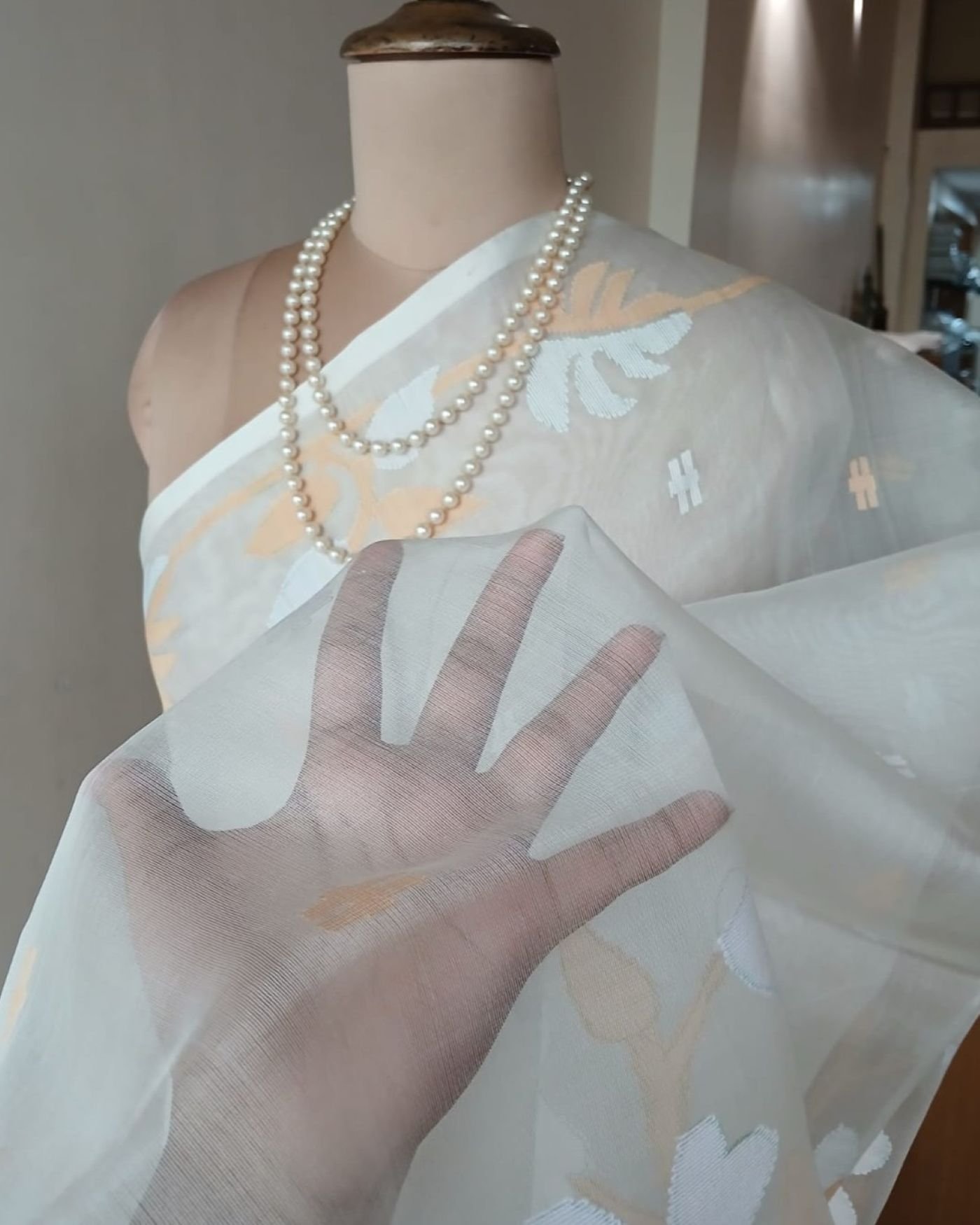 Handweave Jamdani Silk Saree – (SJMS1176) - Image 3