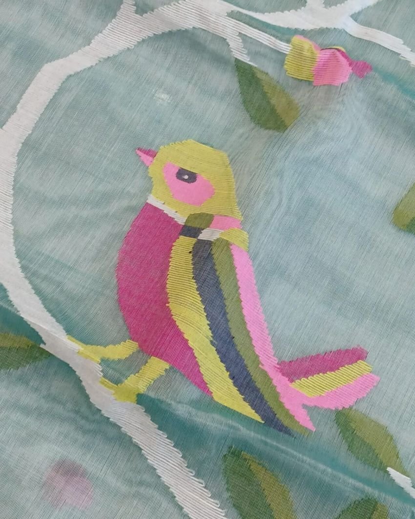 Handweave Jamdani Silk Saree – (SJMS1188) - Image 6