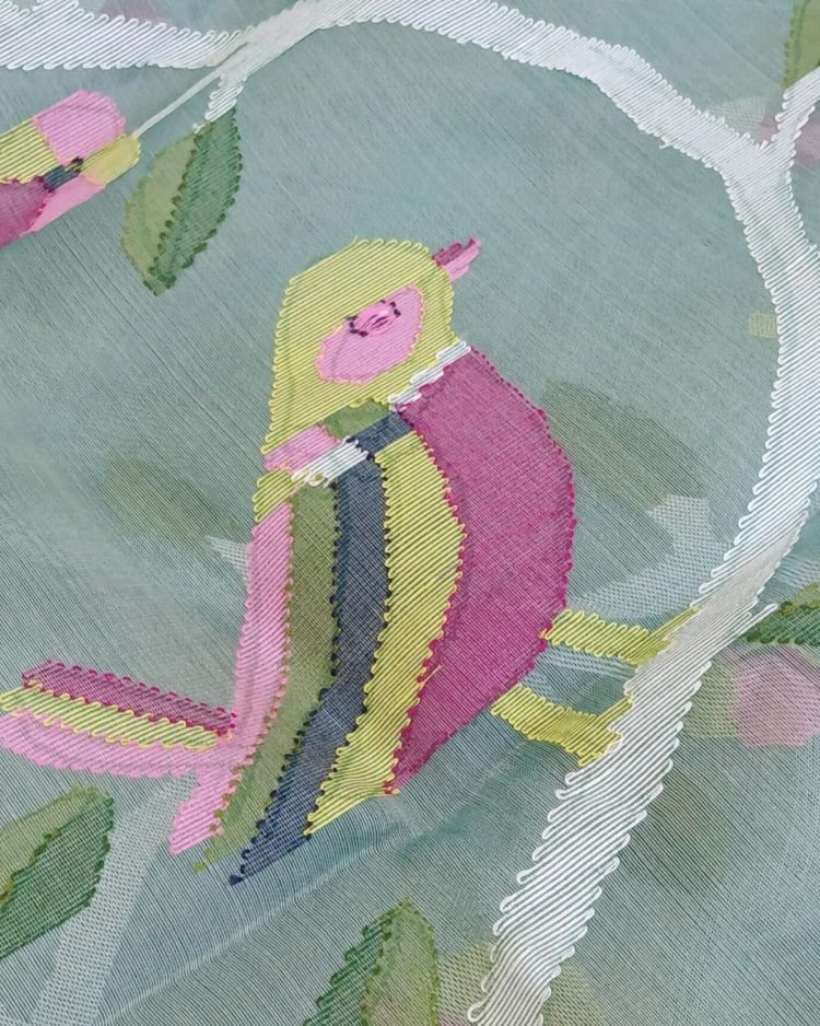 Handweave Jamdani Silk Saree – (SJMS1188) - Image 7