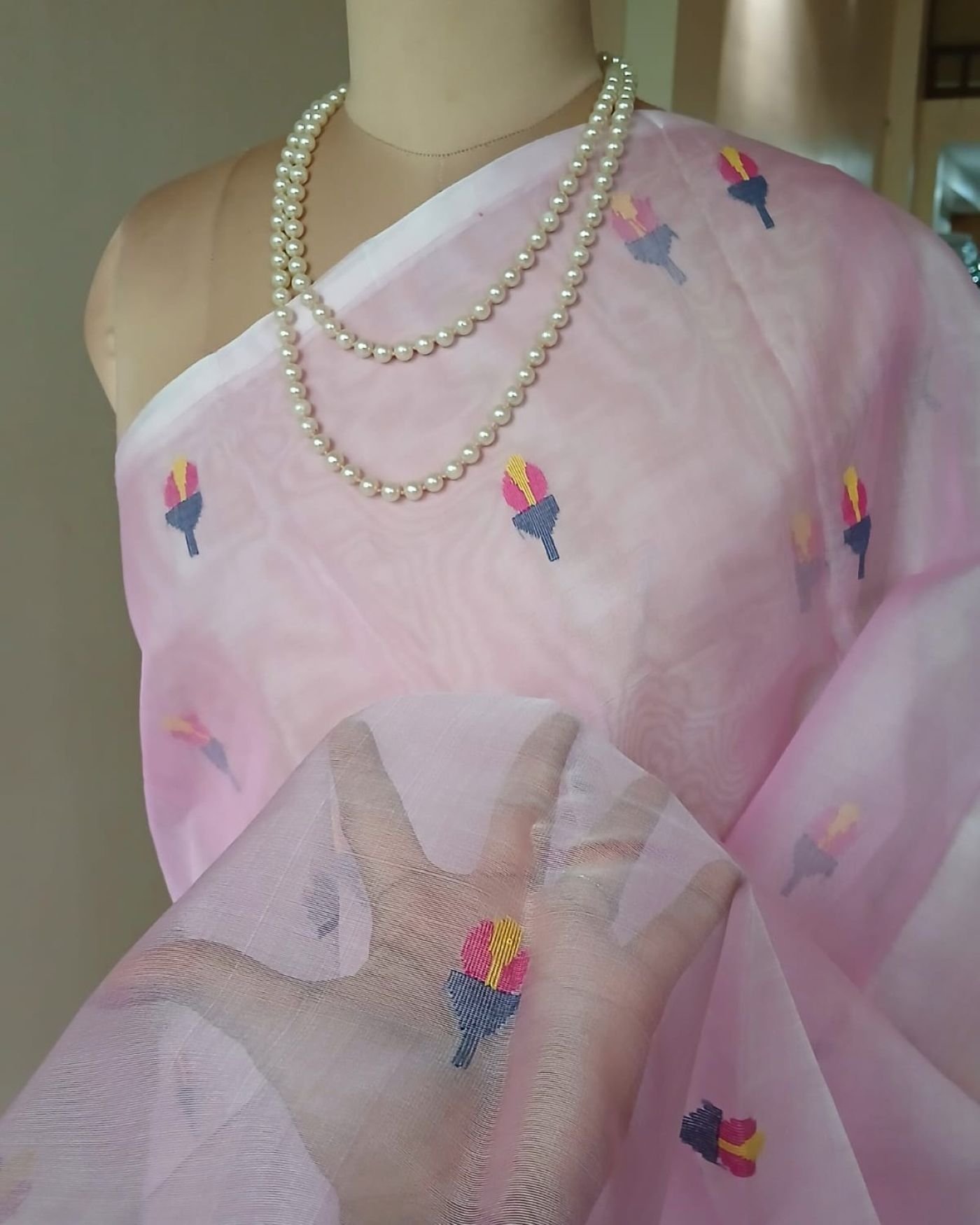 Handweave Jamdani Silk Saree – (SJMS1189) - Image 3